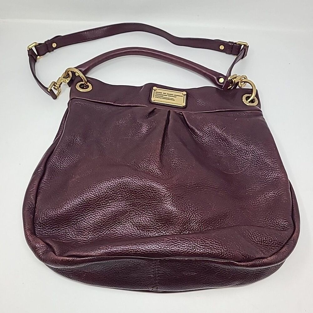 Marc Jacobs Womens Wine Purple Leather Single Handle Q Hillier Hobo Bag